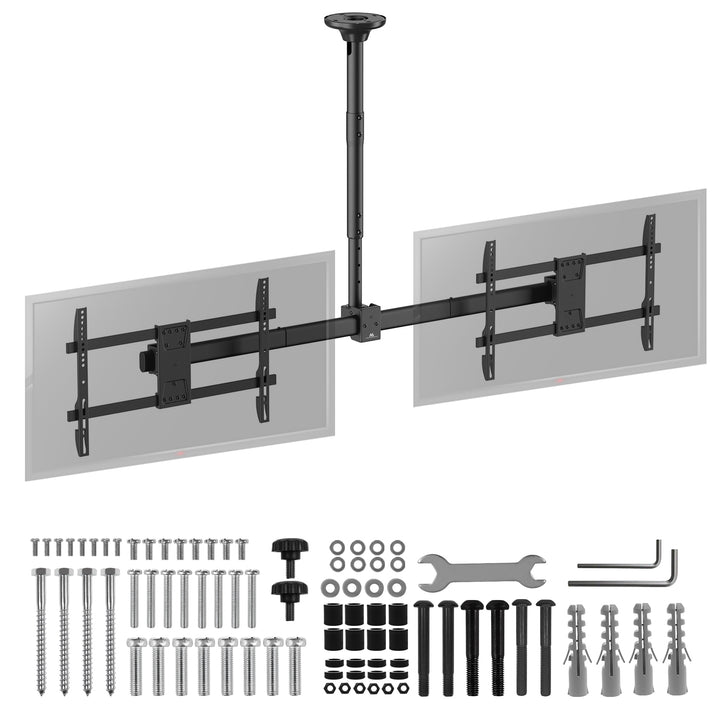 Suporte de tejadilho Maclean para dois televisores, carga máxima de 2x40 kg, 34-60", VESA máx. 600x400, MC-111 B