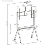 Suporte/carrinho TV Maclean, prateleira para câmara, com rodas, 55-100", carga máxima 120 kg/prateleira de 10 kg, máx. VESA 900x600, preto, MC-114 B VESA 900x600, preto, MC-114 B