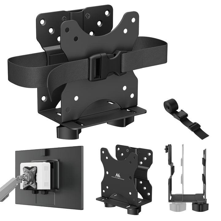 Suporte para Mini PC Maclean, alcance de 17-70 mm, compatível com VESA, carga máxima de 5 kg, preto, MC-115 B