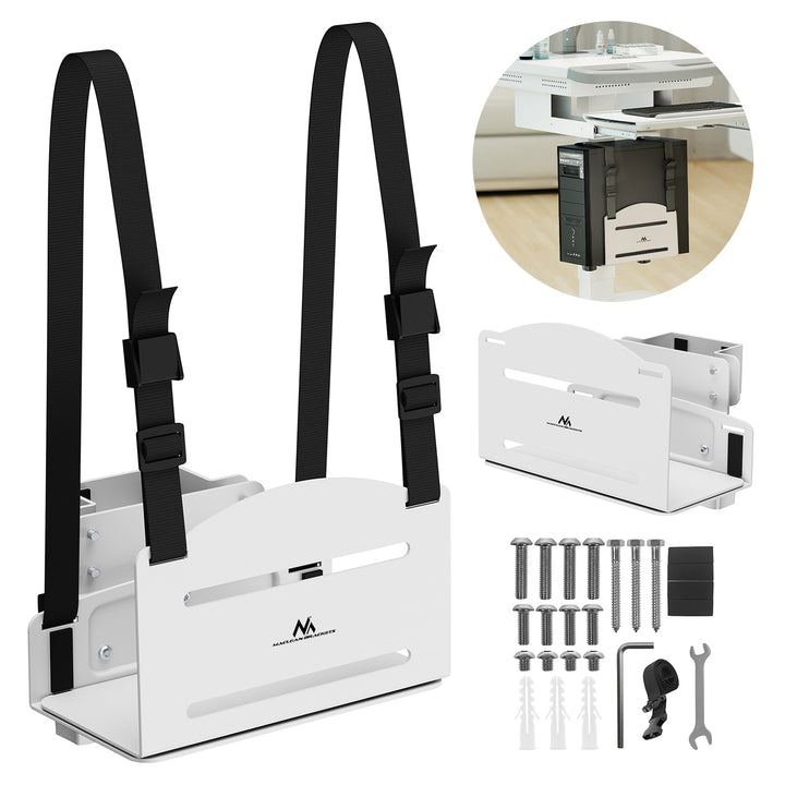 Suporte para CPU Maclean, alcance 122-212 mm, carga máxima 10 kg, branco, MC-116 W