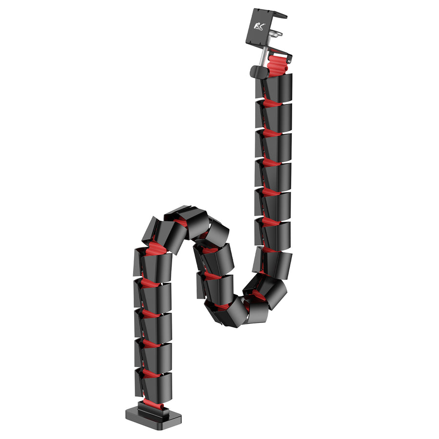 Organizador de cabos de mesa/bastidor de cabos Nano RS, 1345 mm, preto e vermelho, RS125