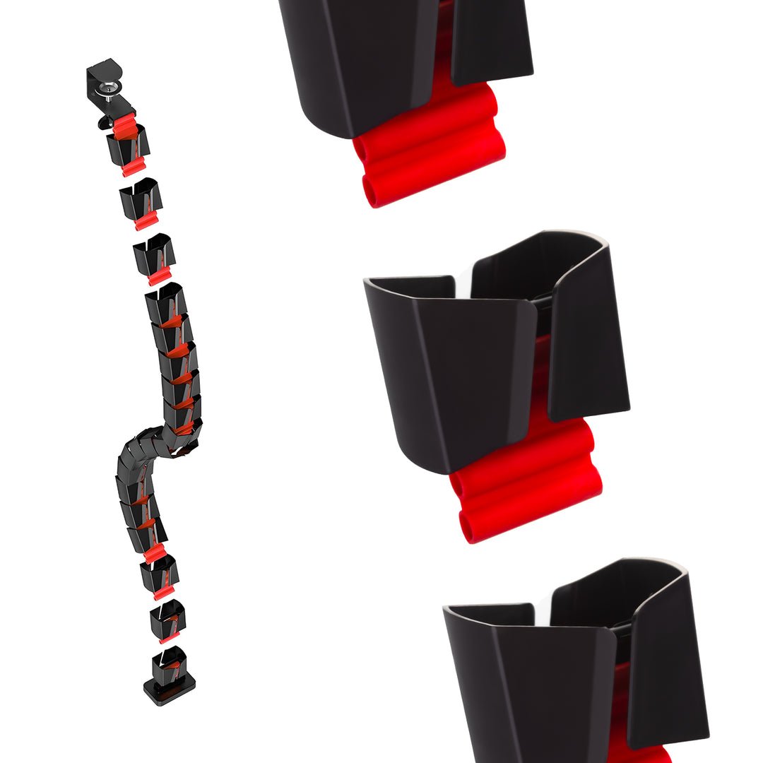 Nano RS organizador de cables de sobremesa / rejilla para cables, 1345 mm, negro y rojo, RS125