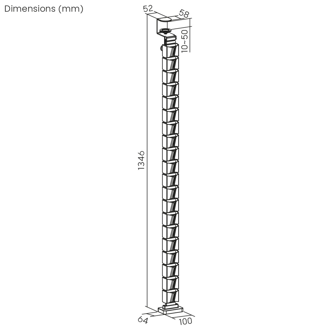 Nano RS organizador de cables de sobremesa / rejilla para cables, 1345 mm, negro y rojo, RS125