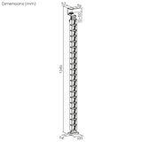 Organizador de cabos de mesa/bastidor de cabos Nano RS, 1345 mm, preto e vermelho, RS125