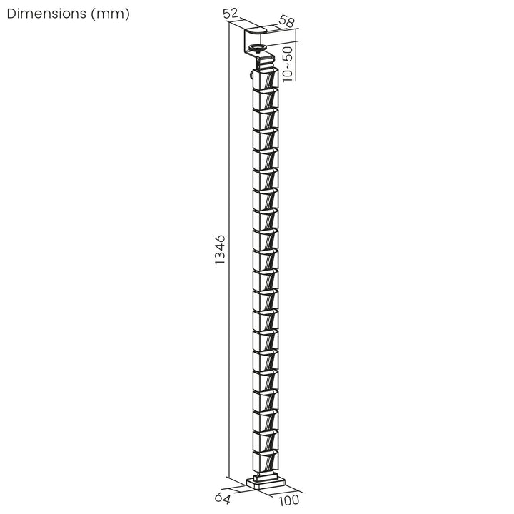 Nano RS organizador de cables de sobremesa / rejilla para cables, 1345 mm, negro y rojo, RS125
