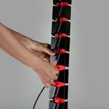 Organizador de cabos de mesa/bastidor de cabos Nano RS, 1345 mm, preto e vermelho, RS125