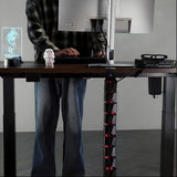 Organizador de cabos de mesa/bastidor de cabos Nano RS, 1345 mm, preto e vermelho, RS125