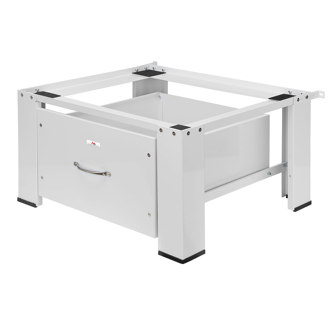 Maclean MC-117 W Base para lavadora / secadora con cajón, carga máx. 150kg, blanco