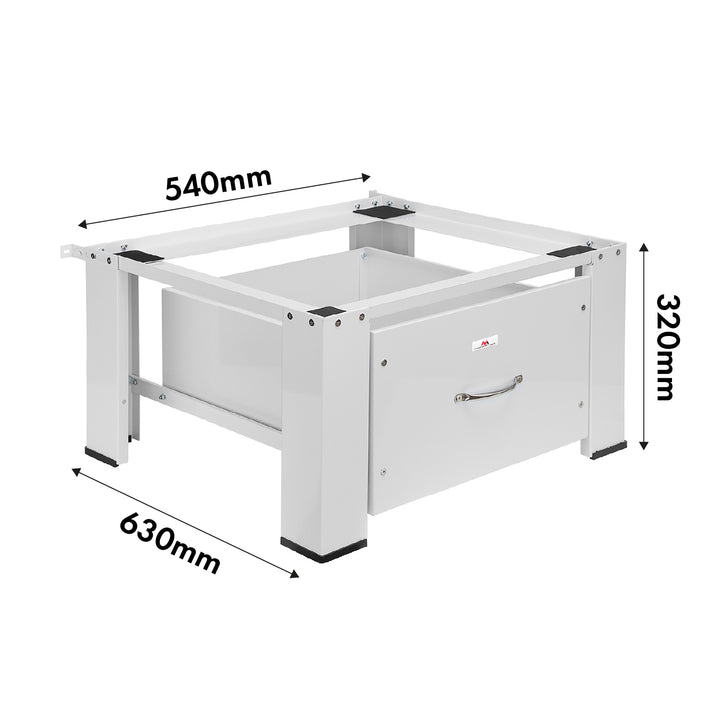 Maclean MC-117 W Base para lavadora / secadora con cajón, carga máx. 150kg, blanco