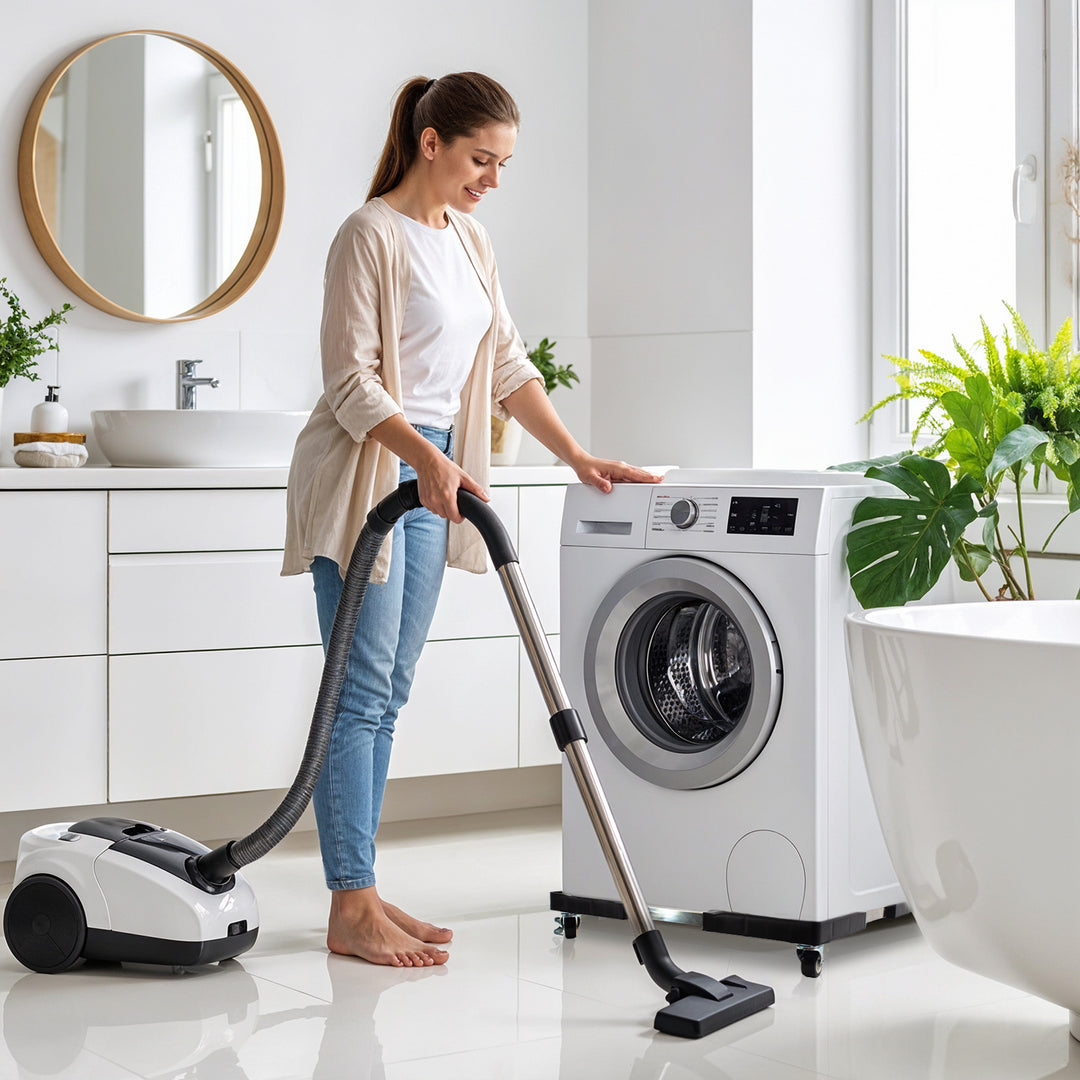 Suporte móvel para máquina de lavar roupa Maclean, com rodas de bloqueio, 700-900 mm de largura, universal, até 200 kg, MC-119 B