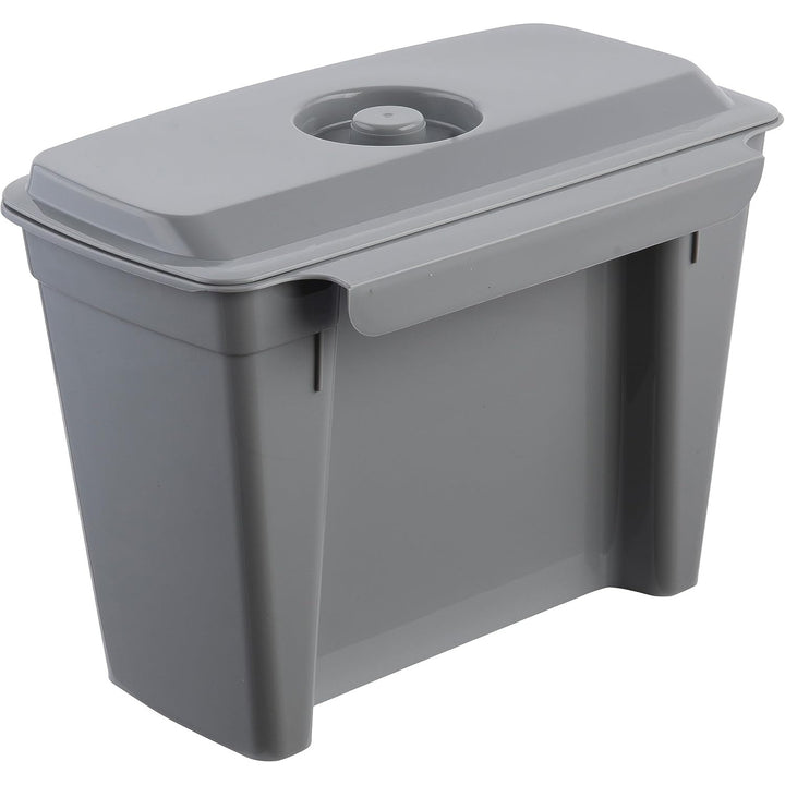 Keeeper Cubo de basura, cesta colgante, con tapa, 4L, gris, Milán