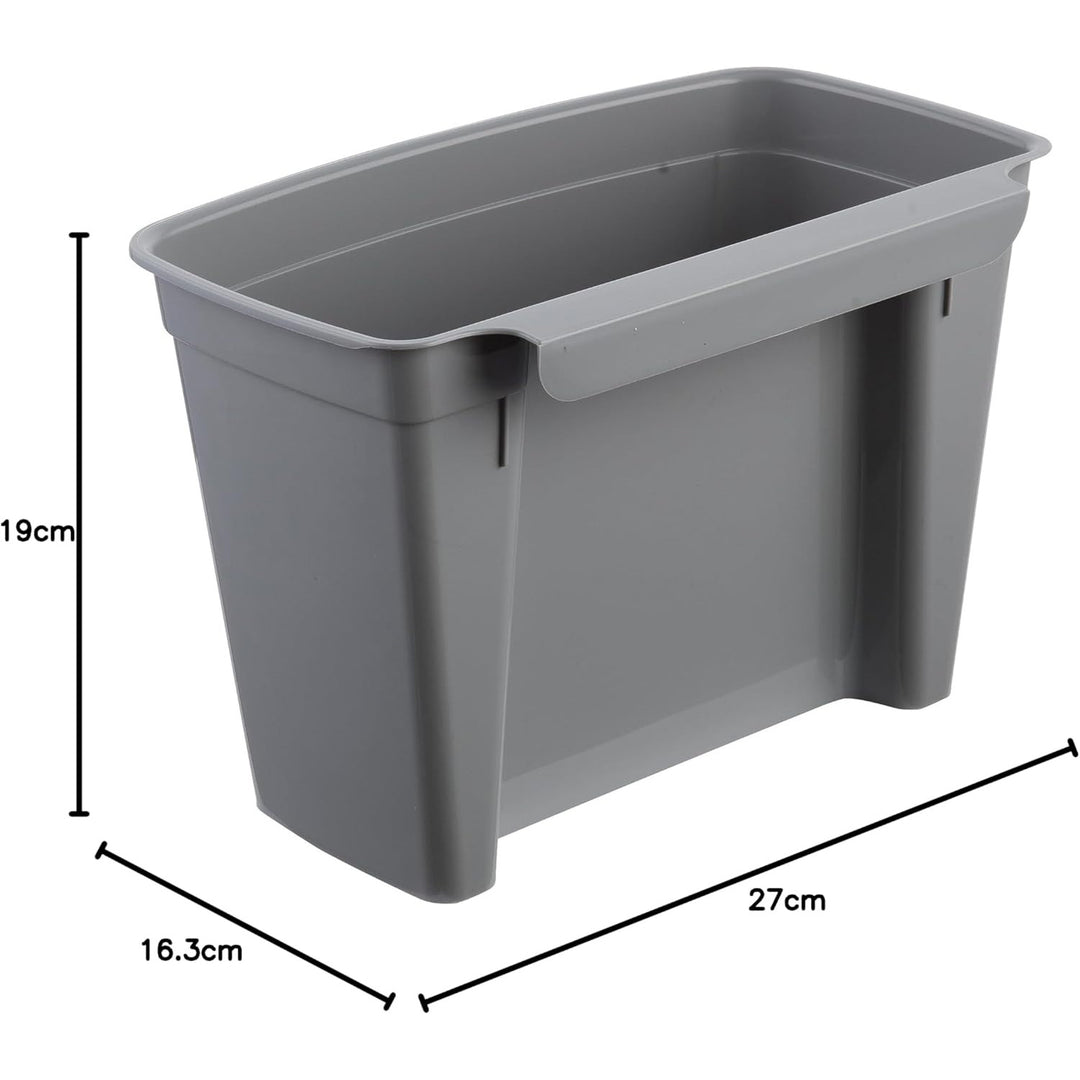 Keeeper Cubo de basura, cesta colgante, con tapa, 4L, gris, Milán