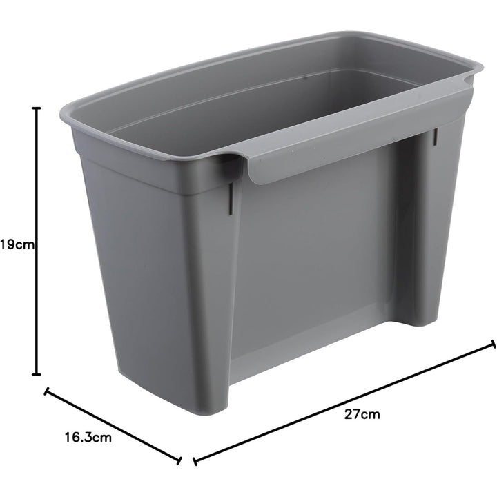 Keeeper Cubo de basura, cesta colgante, con tapa, 4L, gris, Milán