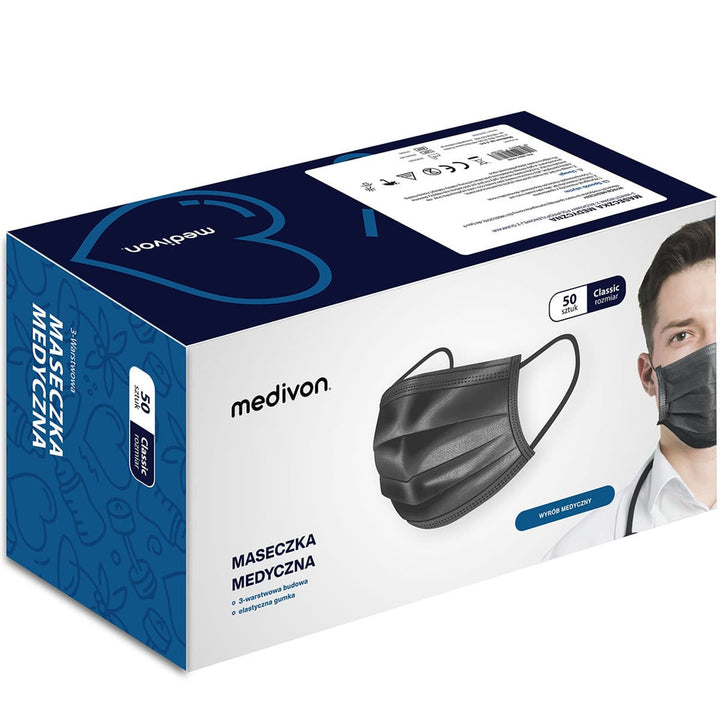 Medivon MDV-4430 Mascarilla de protección quirúrgica antivírica tipo II, 3 capas, 50 unidades
