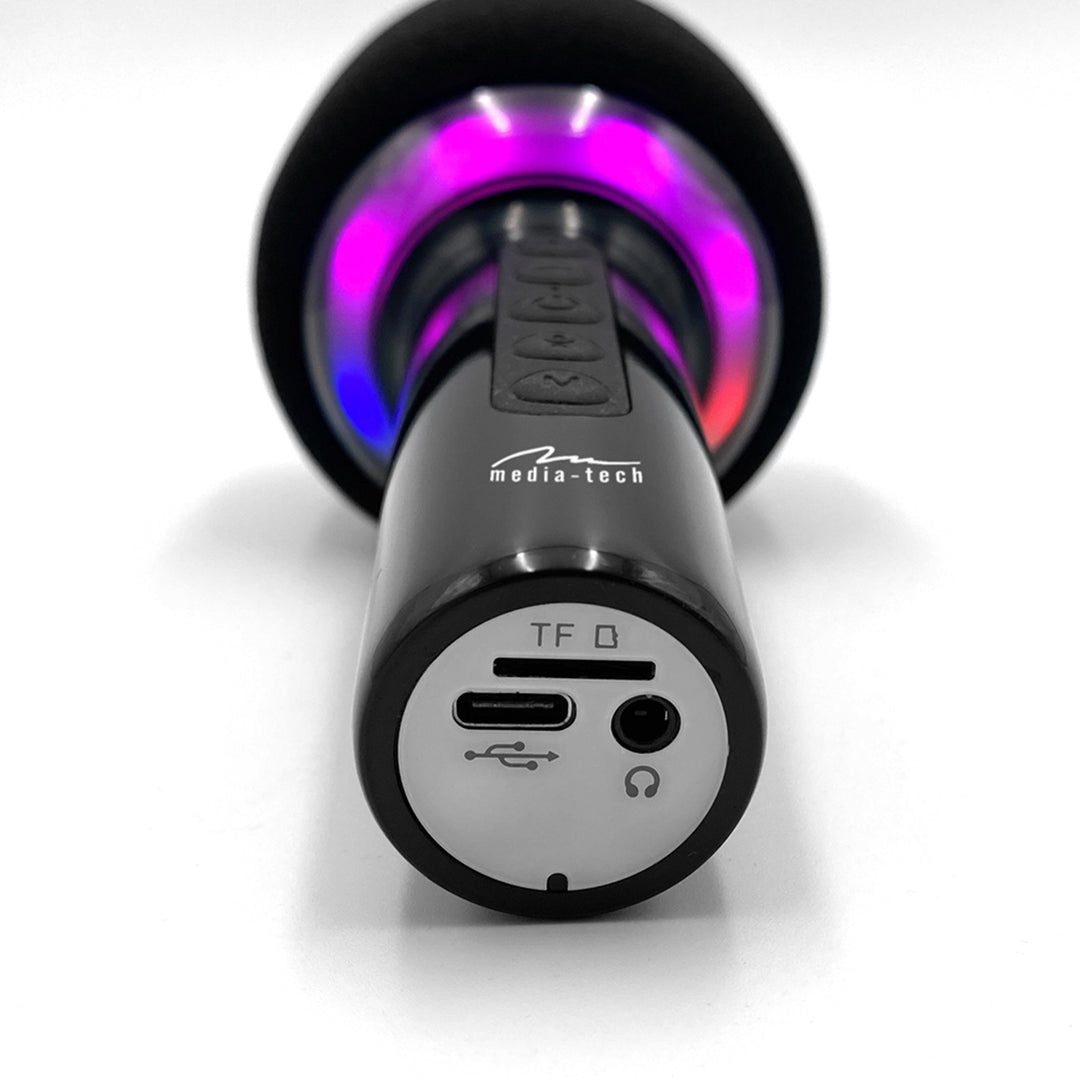 Microfone de karaoke Media-Tech MT399 com coluna Bluetooth KARAOKE IDOL BT
