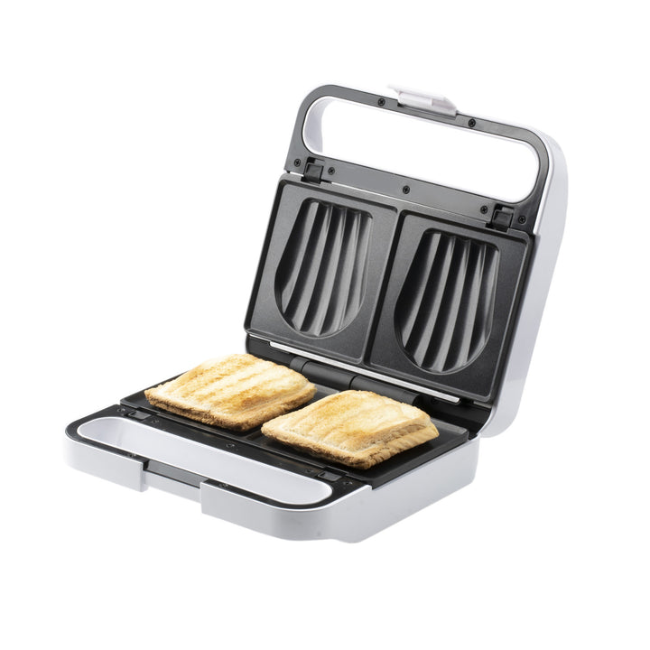 Adler AD 3070 Tostadora de sandwiches, Grill de contacto, 1100W, Color blanco