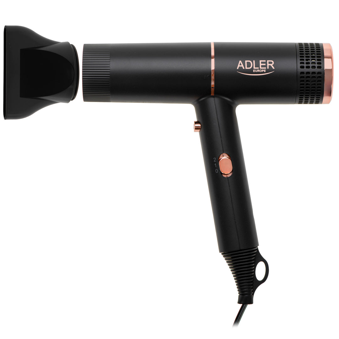 Adler AD 2278 Secador de pelo, ionización, 2 fases de soplado, Color negro