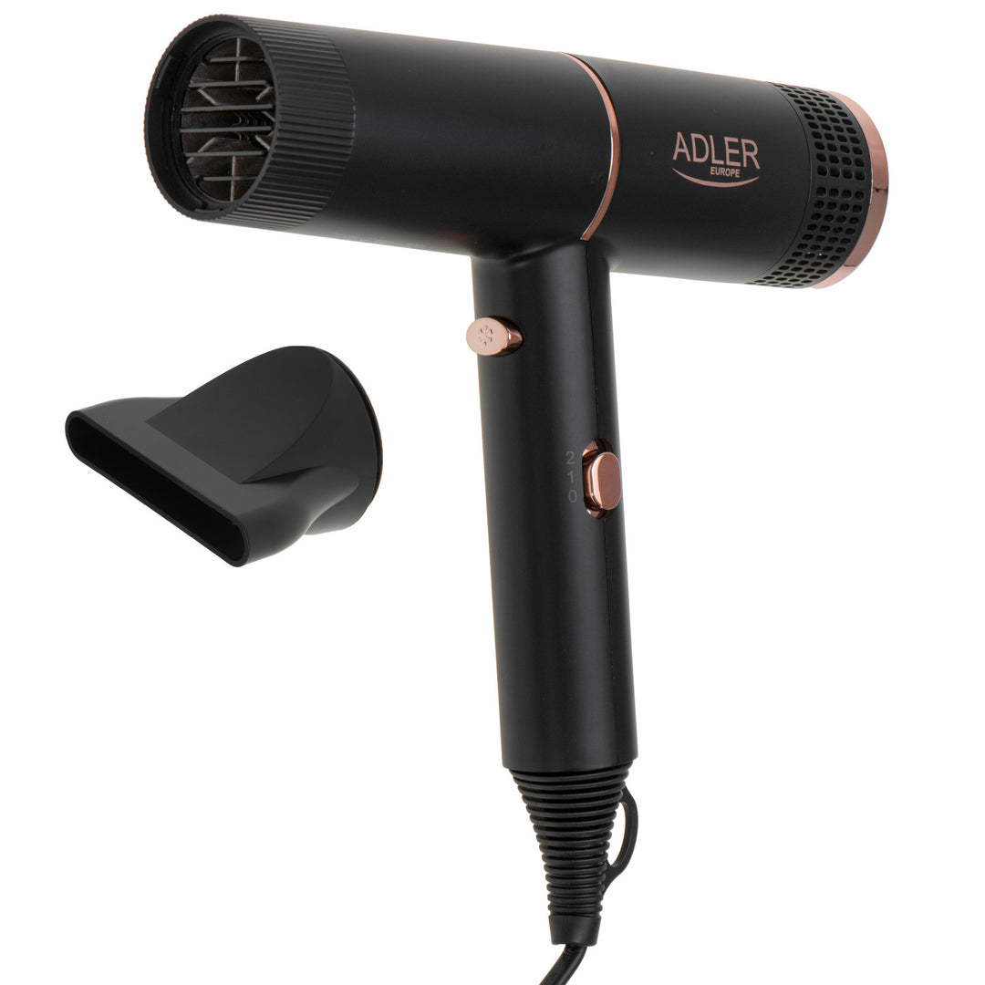 Adler AD 2278 Secador de pelo, ionización, 2 fases de soplado, Color negro