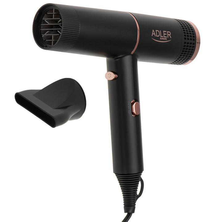 Adler AD 2278 Secador de pelo, ionización, 2 fases de soplado, Color negro