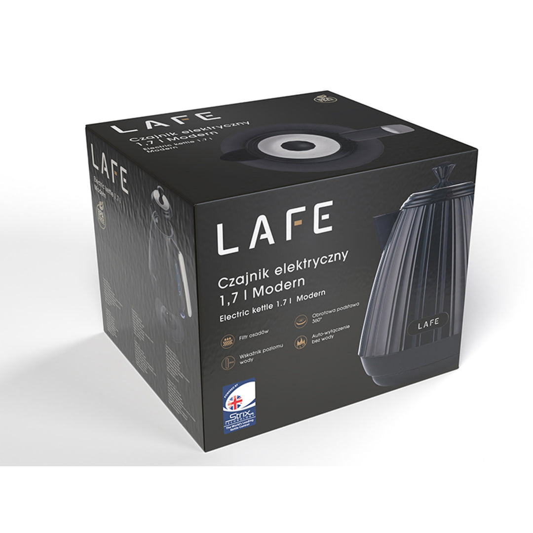 Chaleira Elétrica Lafe, Design Minimalista, 2200 W, 1,7 L, Preta,
