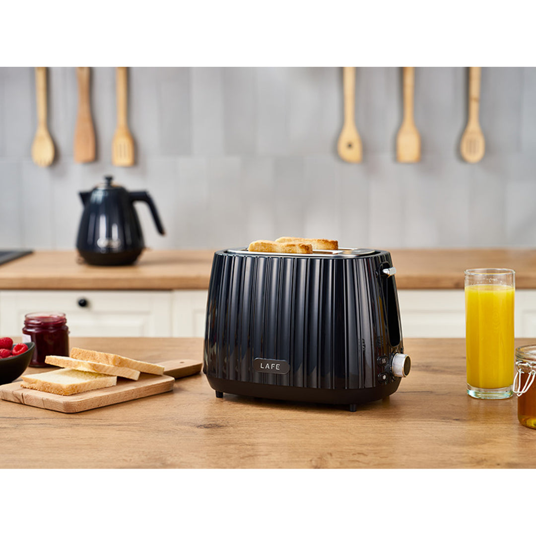 Tostadora Lafe, control de tostado en 7 niveles, 1080W máx., negra, Moderna