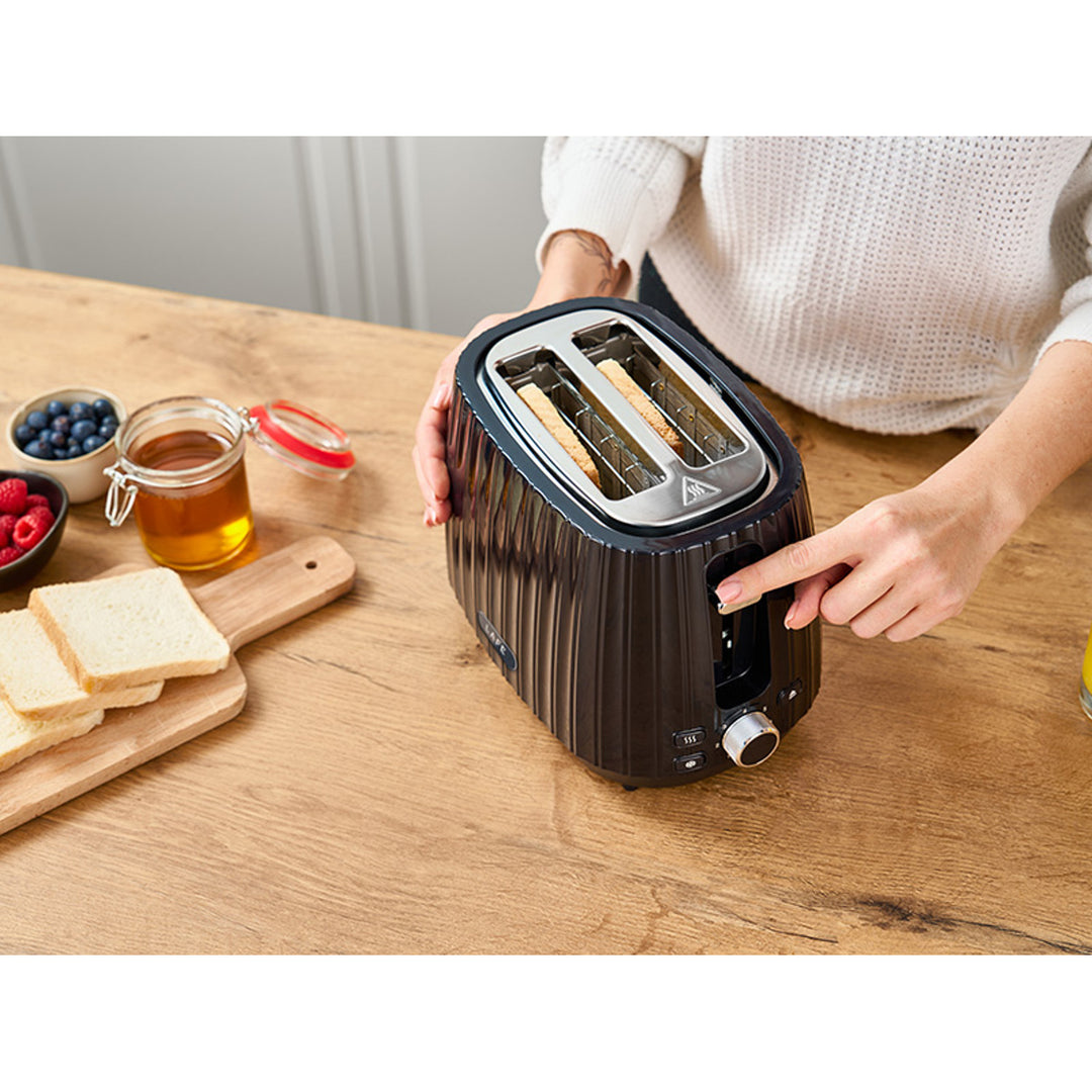 Tostadora Lafe, control de tostado en 7 niveles, 1080W máx., negra, Moderna