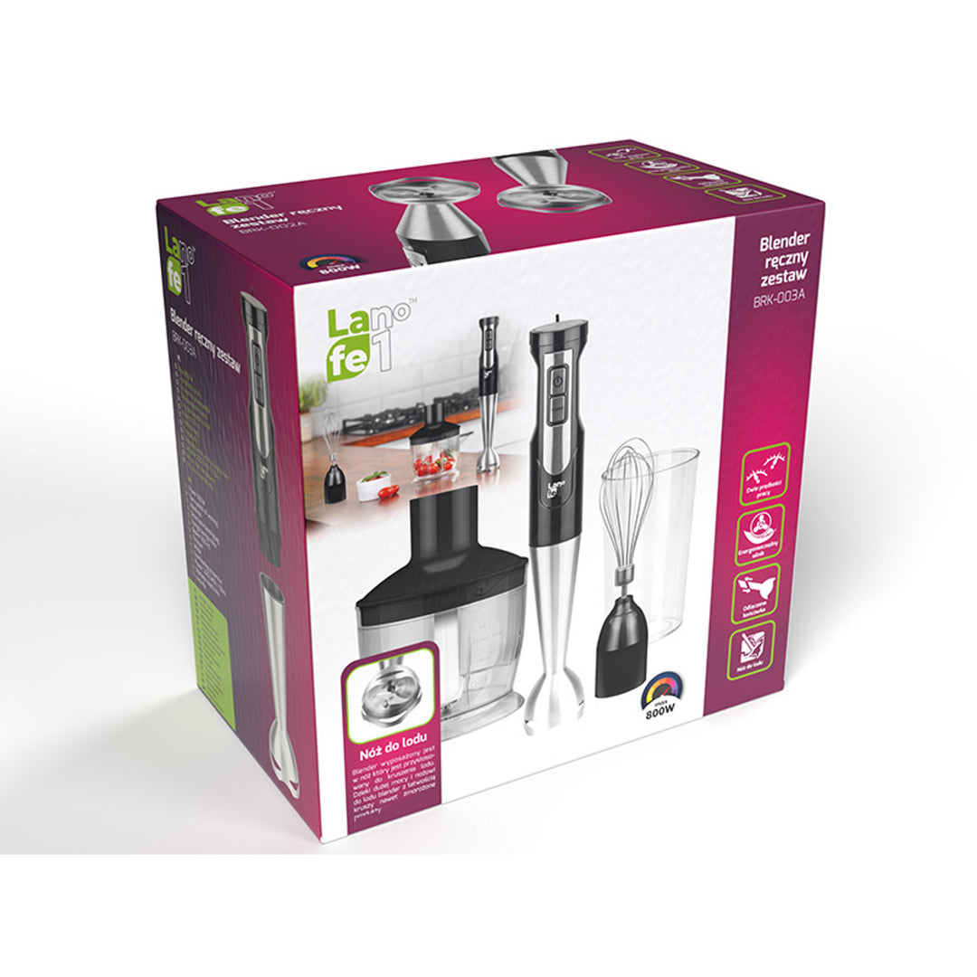 Liquidificador de Mãos Lafe, 800 W, Copo de 600 ml, Função Turbo, BRK-003A