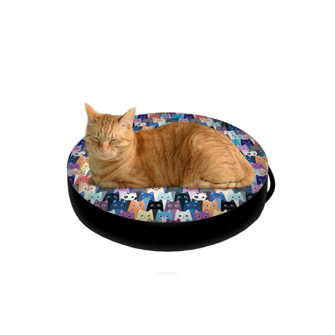 Bertoni EE130 Cama para gatos, Inserto de pellets, 50 cm de diámetro, Diseño Meow