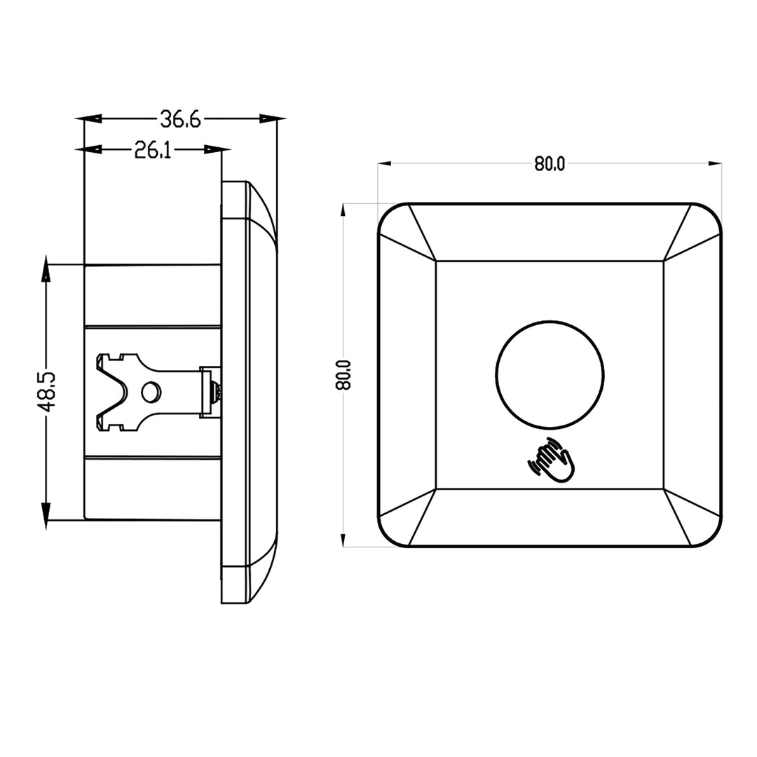 Sensor PIR de curto alcance Maclean, alcance de 5-6 cm, para instalação em caixa, carga máxima de 1200 W, MCE313 W, 4 peças.