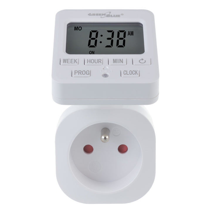 Interruptor de Tempo Digital GreenBlue - Temporizador, Carga Máxima 16A, IP20, GB605 E, 2 Peças