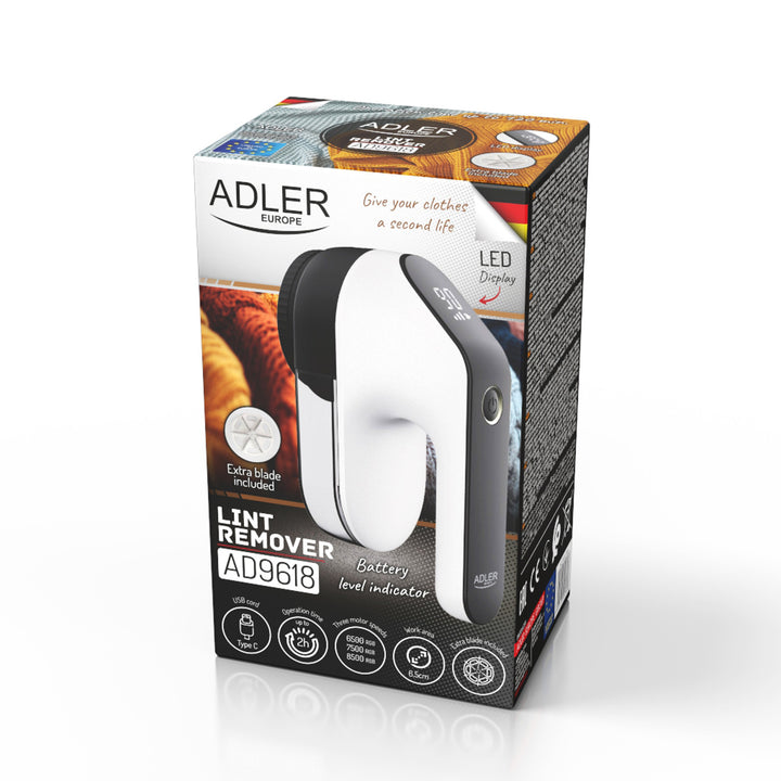 Barbeador de Tecido Adler, Display LED, 3 Velocidades, AD 9618