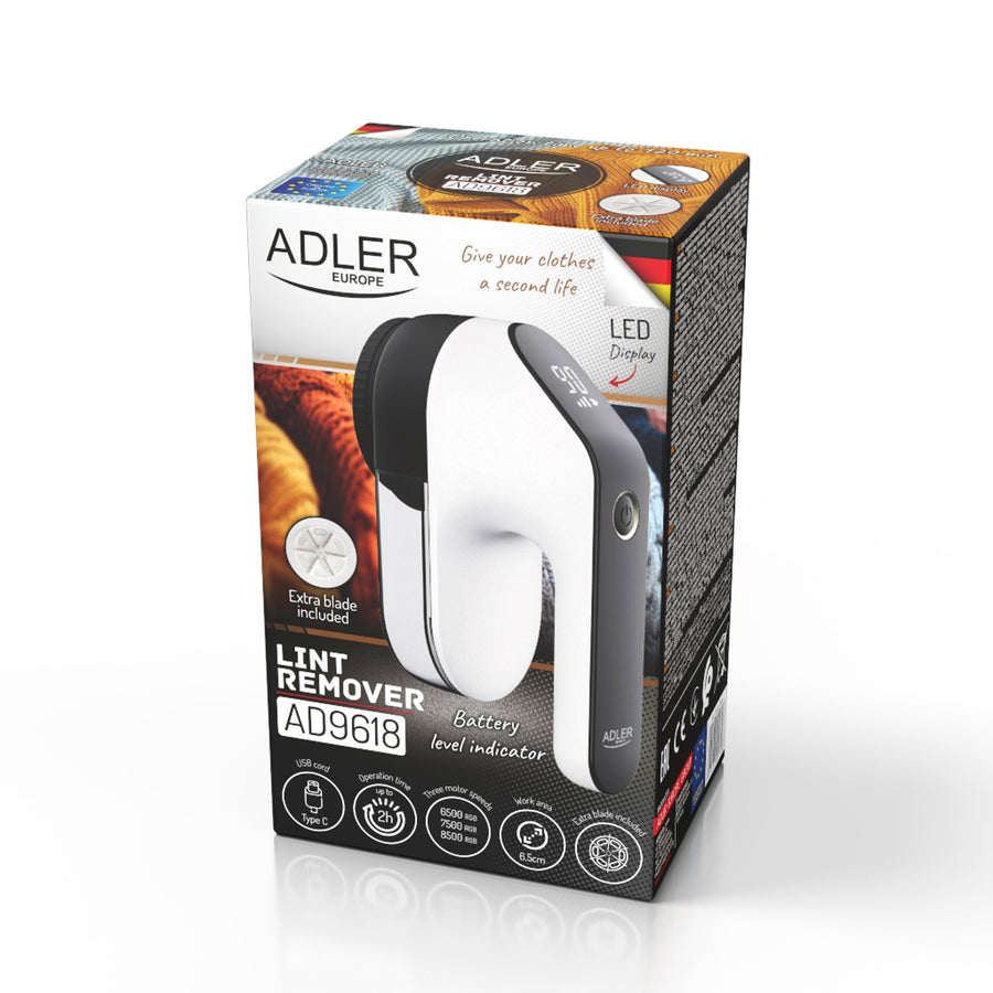Barbeador de Tecido Adler, Display LED, 3 Velocidades, AD 9618