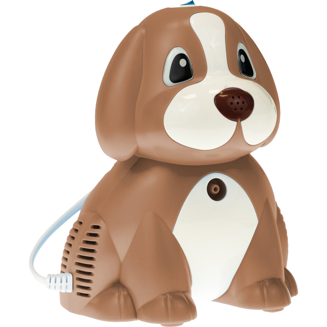 Inalador de pistão Omnibus BR-CN171, nebulizador para crianças, 2 máscaras, cão castanho