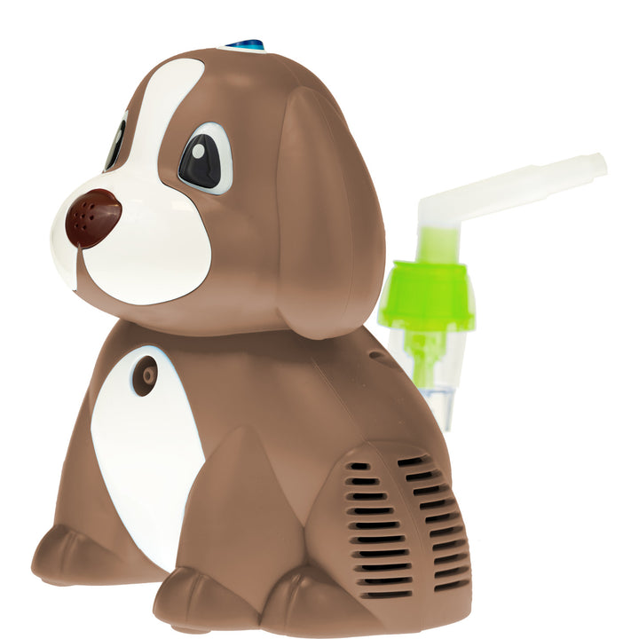 Inalador de pistão Omnibus BR-CN171, nebulizador para crianças, 2 máscaras, cão castanho