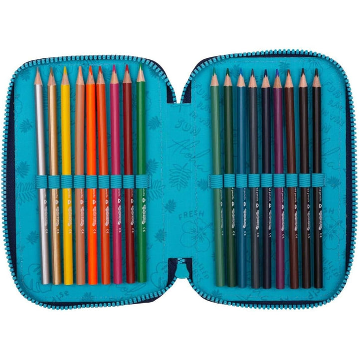 Estuche CoolPack de tres compartimentos con accesorios JUMPER 3 STITCH