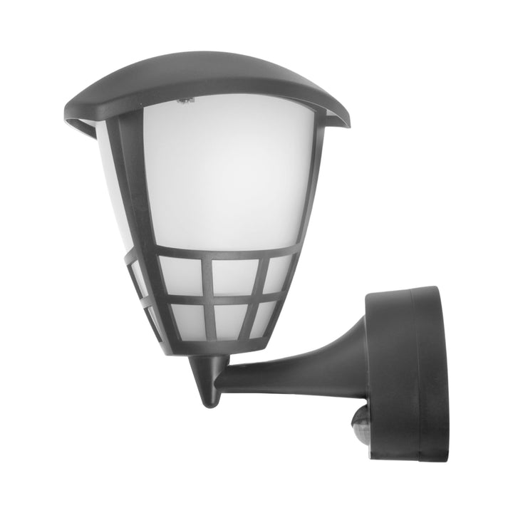 Maclean MCE518 GR Aplique 1xE27 con sensor, sensor de infrarrojos, carga máx. 60W, IP65, color gris + Maclean Energy MCE268 WW Bombilla de filamento LED E27, 8W 230V blanco cálido 3000K 1055lm retro edison decorativa