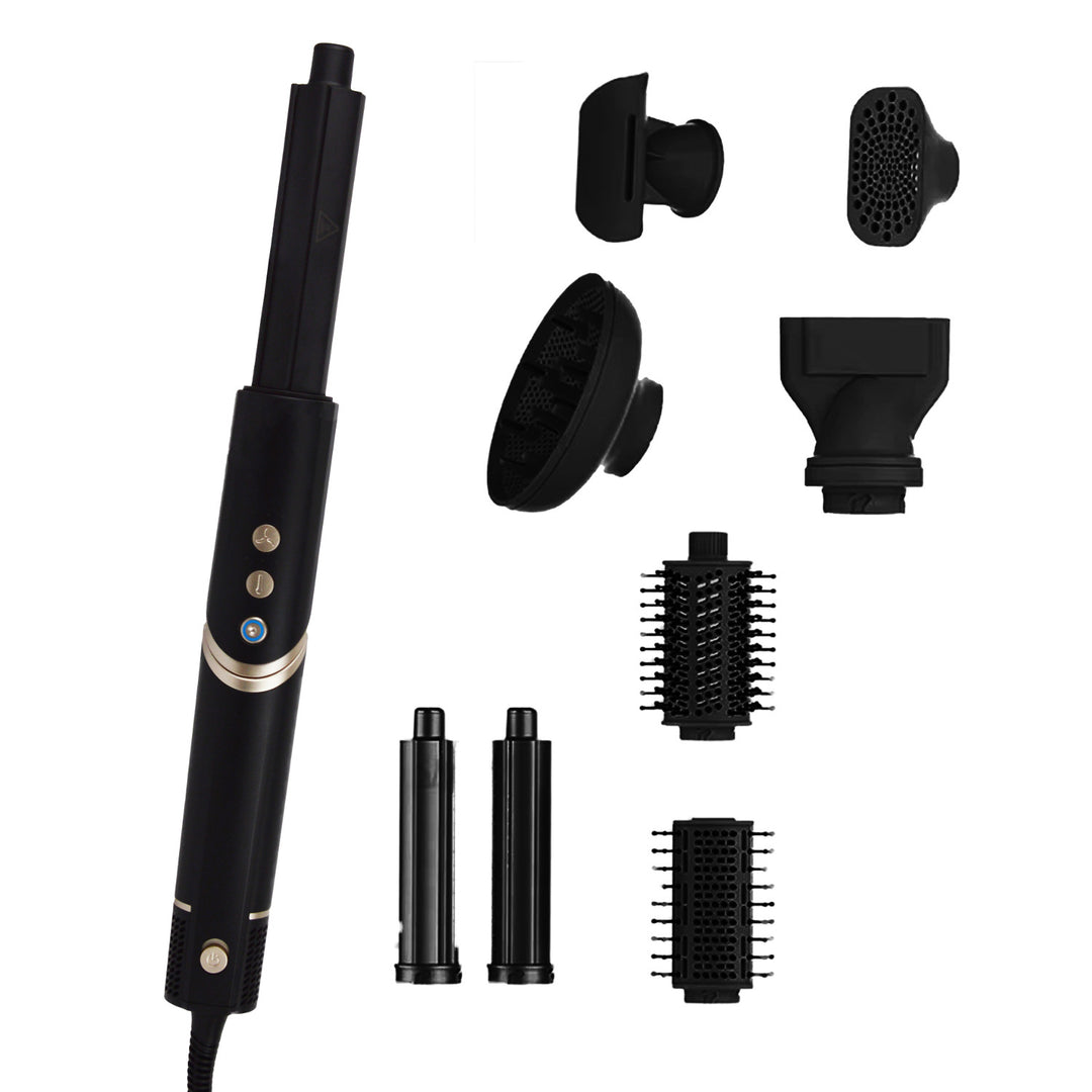 Secador de pelo Air Essence, 8en1, 1500W, negro, Aurora
