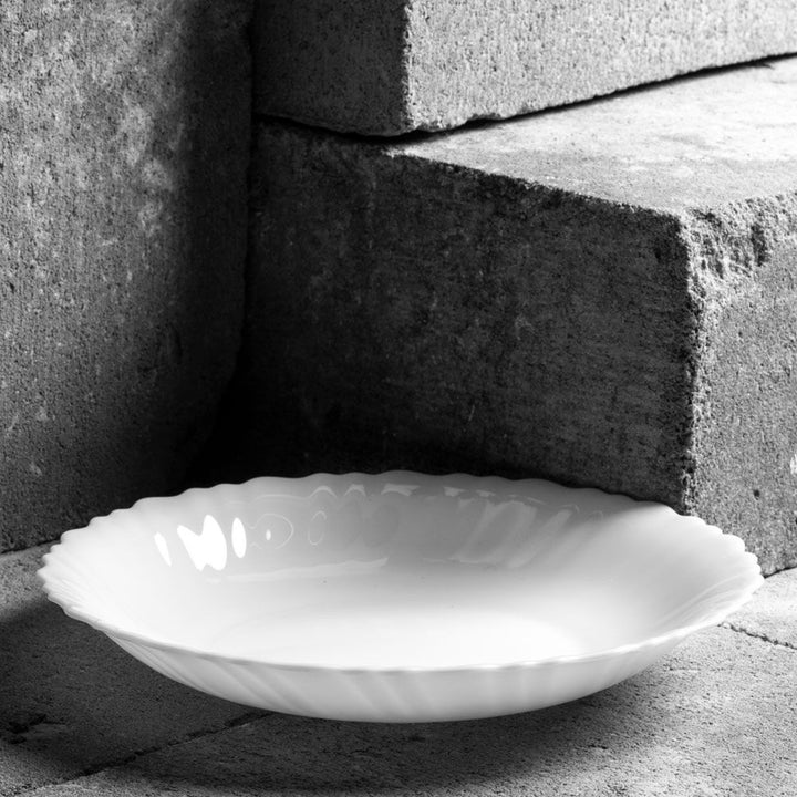 Luminarc Feston Plato hondo, 21 cm, cristal templado, Color blanco