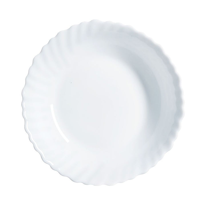 Luminarc Feston Plato hondo, 21 cm, cristal templado, Color blanco