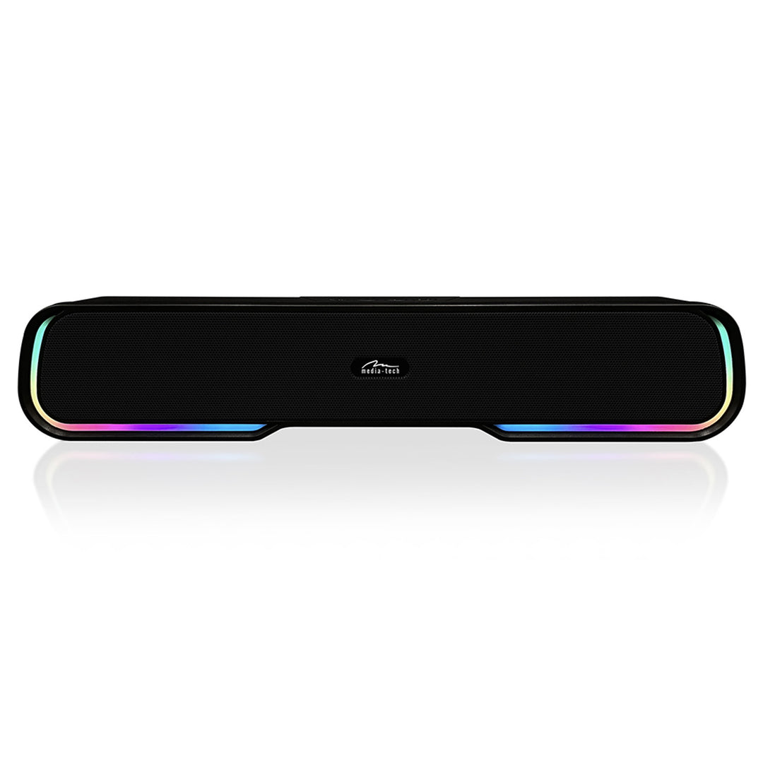 Media-Tech Altavoz Bluetooth portátil con barra de sonido, retroiluminación RGB multicolor, RMS 10 W, PMPO 450 W, radio FM, MP3. AUX, batería recargable integrada, PHANTOM BT