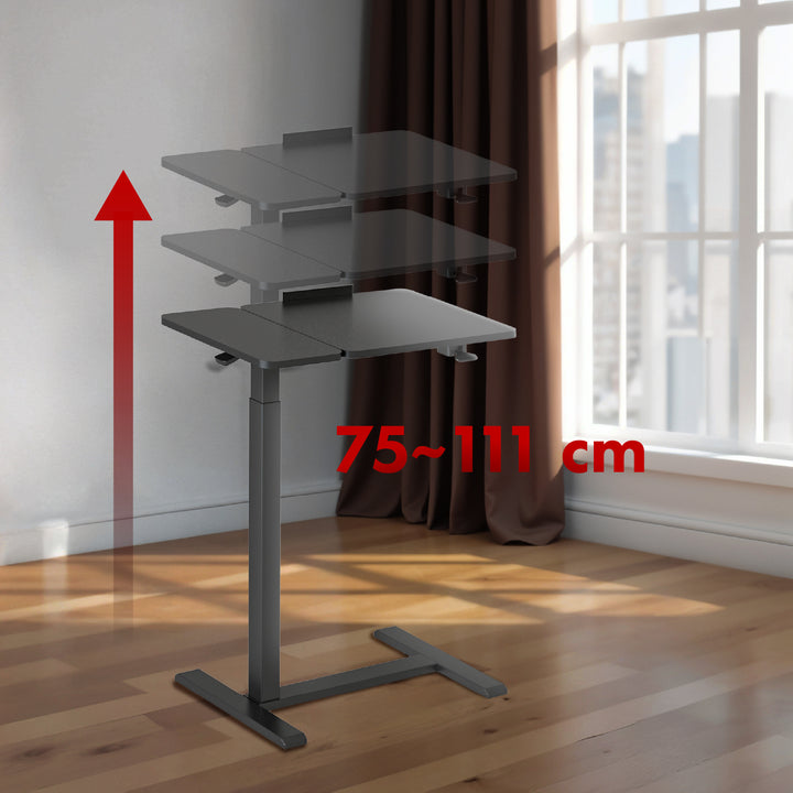 Suporte móvel para secretária/portátil Maclean, preto, altura ajustável de 76 a 109 cm, máx. 30 kg, MC-120 B