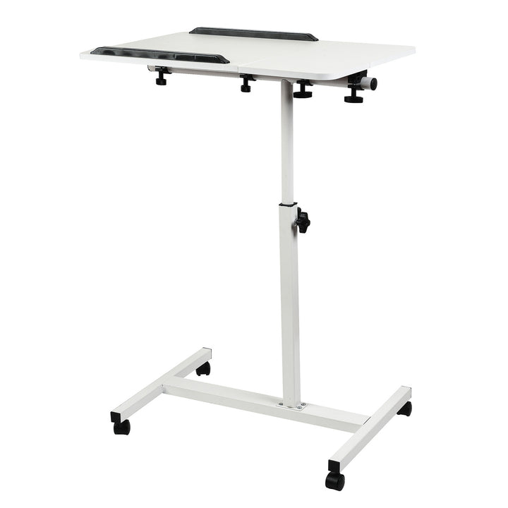 Suporte móvel para secretária/portátil Maclean MC-121 W, altura regulável de 59 a 89 cm, máx. 30 kg, branco