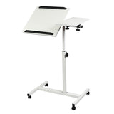 Suporte móvel para secretária/portátil Maclean MC-121 W, altura regulável de 59 a 89 cm, máx. 30 kg, branco