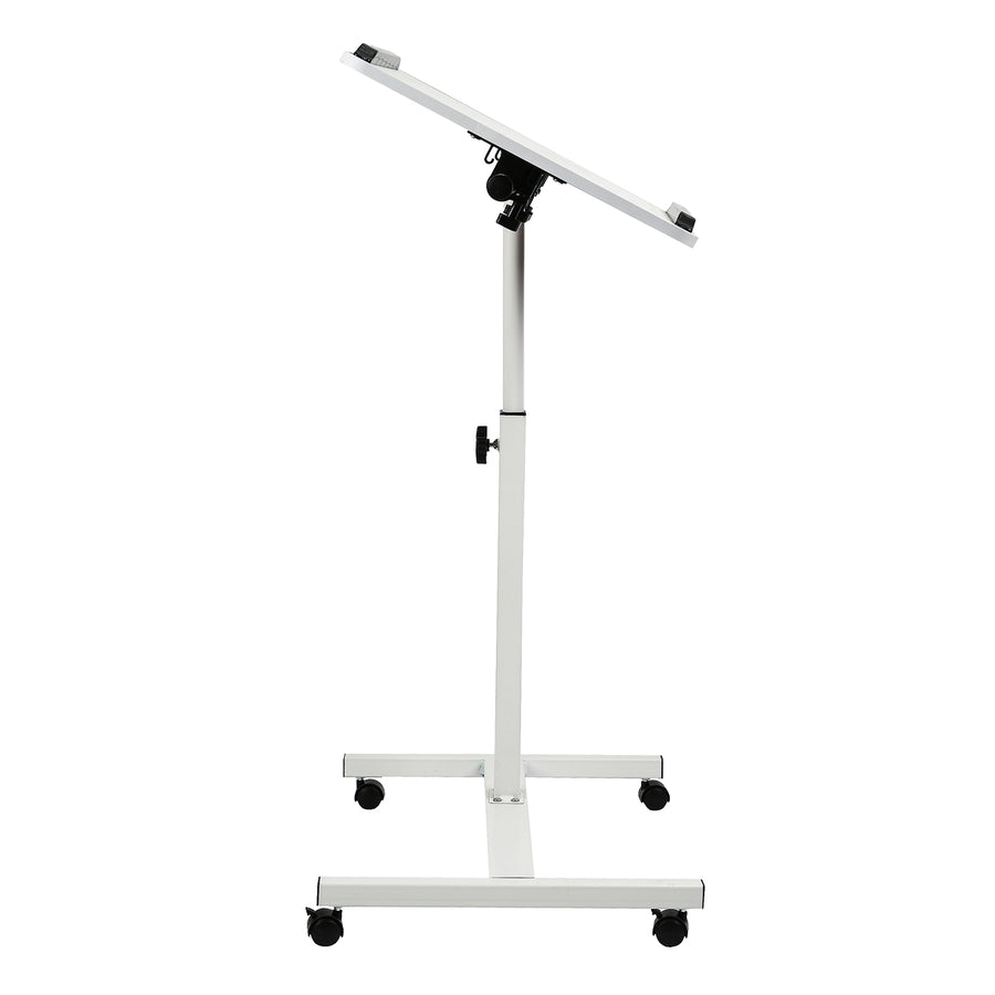 Suporte móvel para secretária/portátil Maclean MC-121 W, altura regulável de 59 a 89 cm, máx. 30 kg, branco