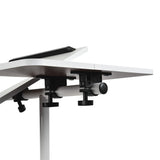 Suporte móvel para secretária/portátil Maclean MC-121 W, altura regulável de 59 a 89 cm, máx. 30 kg, branco