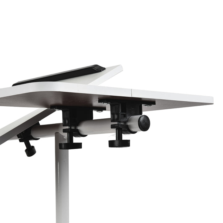 Suporte móvel para secretária/portátil Maclean MC-121 W, altura regulável de 59 a 89 cm, máx. 30 kg, branco