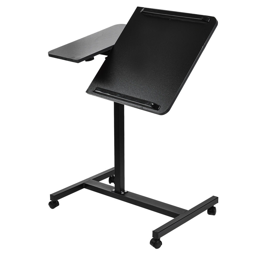 Suporte móvel para secretária/portátil Maclean MC-121 B, altura regulável de 59 a 89 cm, máx. 30 kg, preto