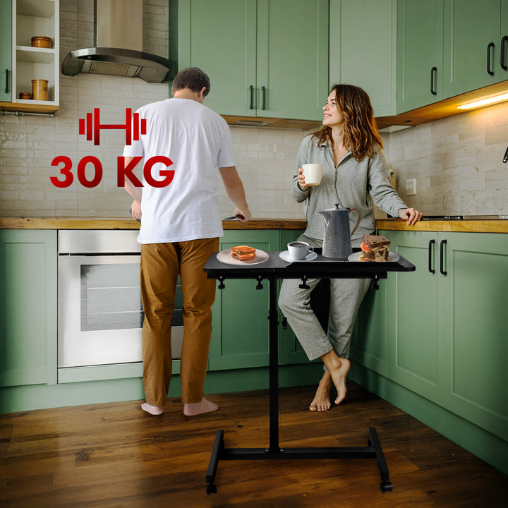 Suporte móvel para secretária/portátil Maclean MC-121 B, altura regulável de 59 a 89 cm, máx. 30 kg, preto