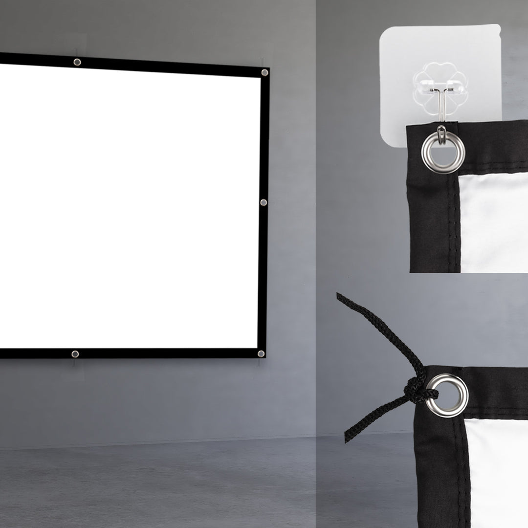 Tela de projeção Maclean, 84", 175x131 cm, moldura de 25 mm, 4:3, ganchos de tensão, MC-166
