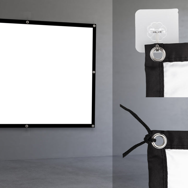 Tela de projeção Maclean, 84", 175x131 cm, moldura de 25 mm, 4:3, ganchos de tensão, MC-166